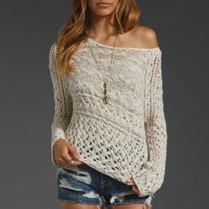 Free People Marigold Crocheted Knit Sweater